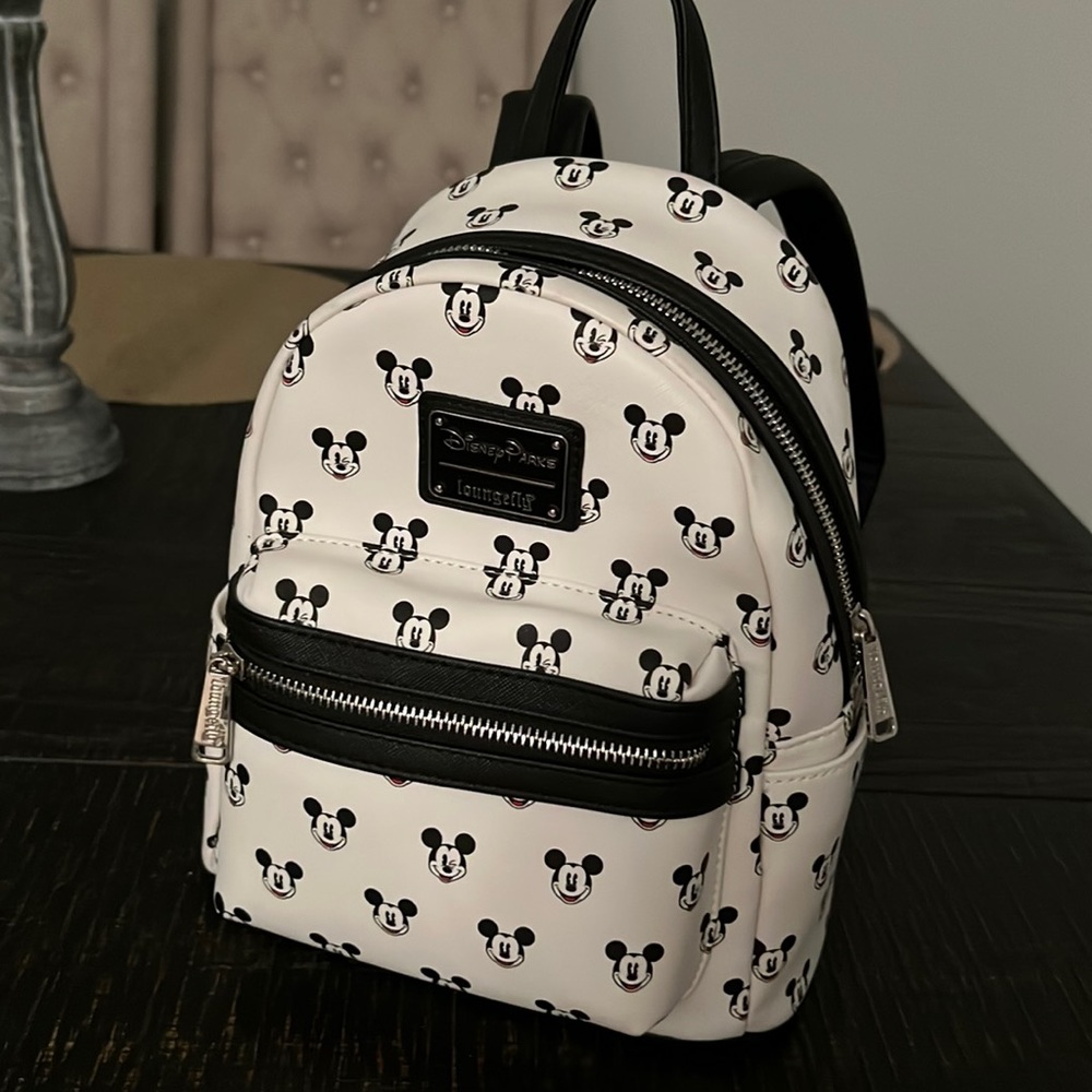 Loungefly Winking Mickey Mouse Faces Mini Backpack Disney Parks